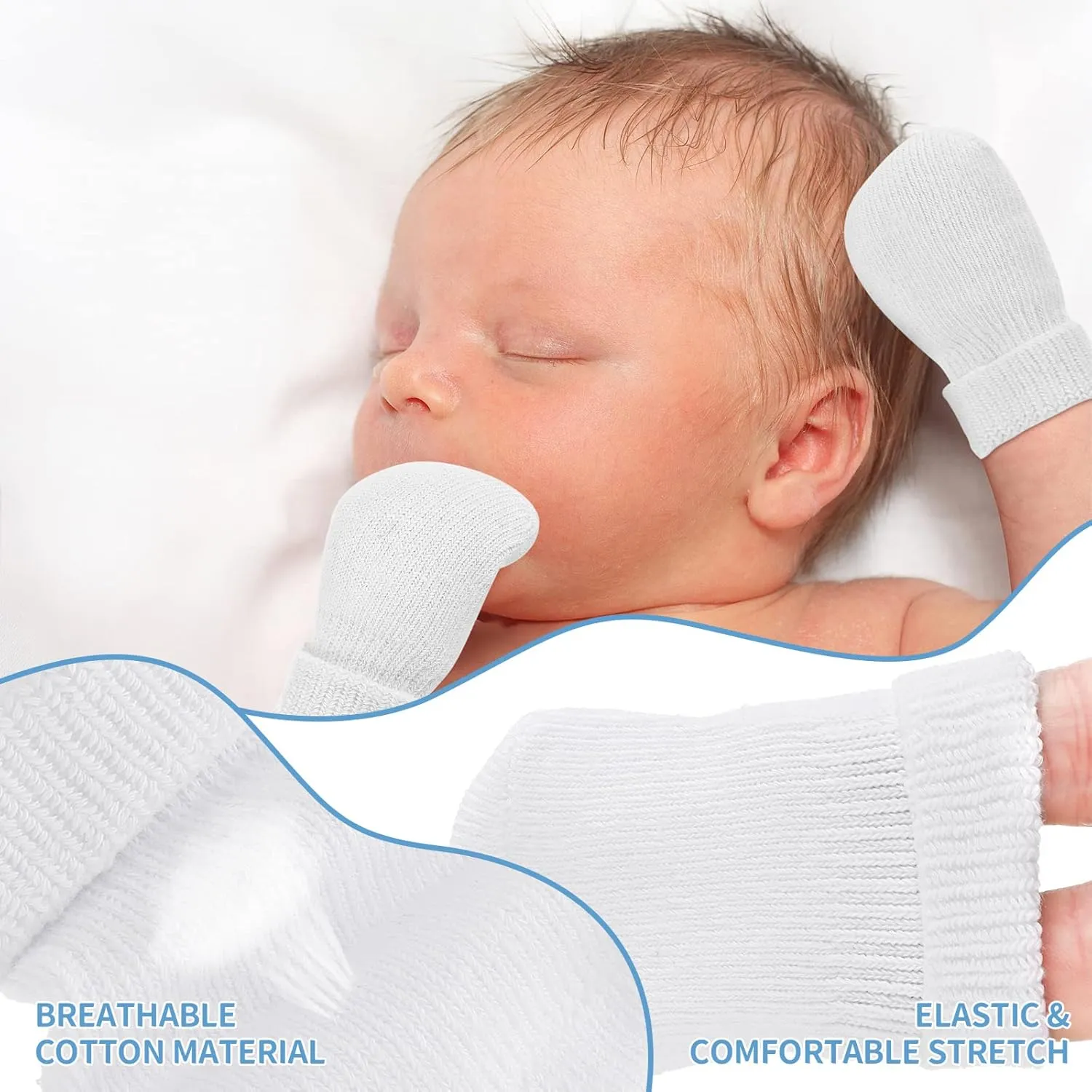 12 Pairs Baby Preemie Mittens Preemie Gloves No Scratch Baby Mittens Newborn Cotton Gloves for Premature Newborn Girls Boys