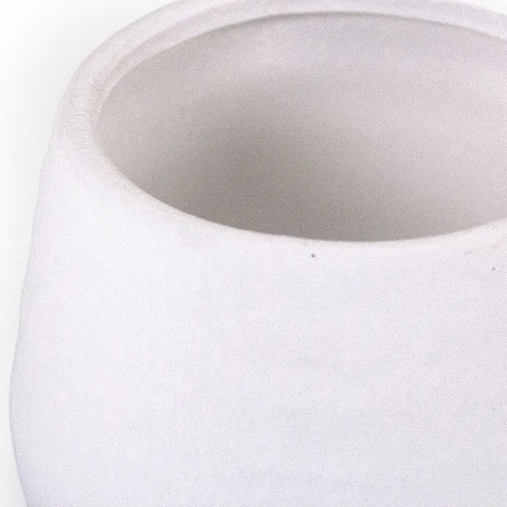 15300 Textured White Terracotta Vase – Elegant Home Décor for Modern and Minimalist Styles