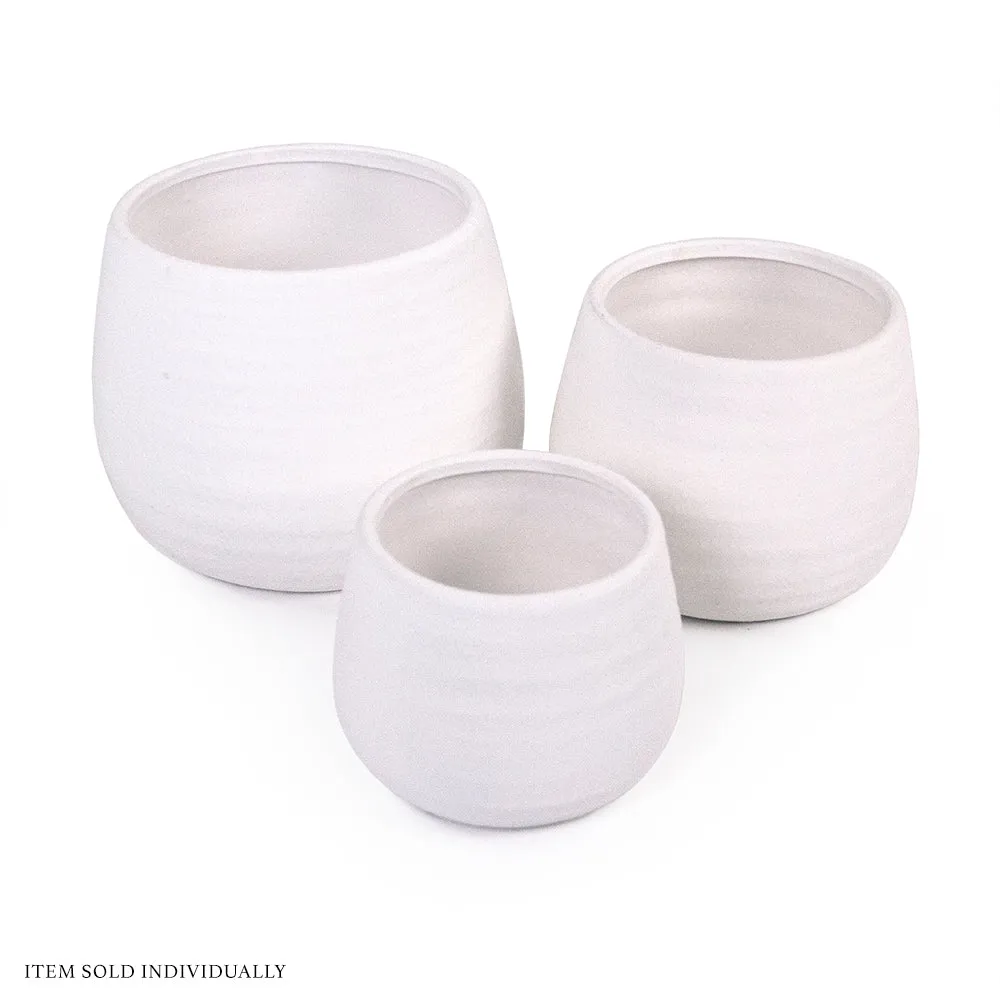 15300 Textured White Terracotta Vase – Elegant Home Décor for Modern and Minimalist Styles