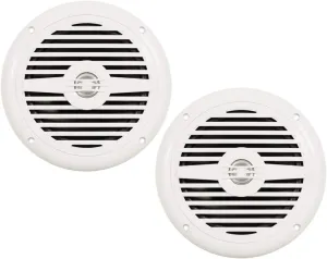 Acoustic Audio by Goldwood MRN65W Waterproof Flush Mount Marine 6.5" Speakers 1 Pair Pack White