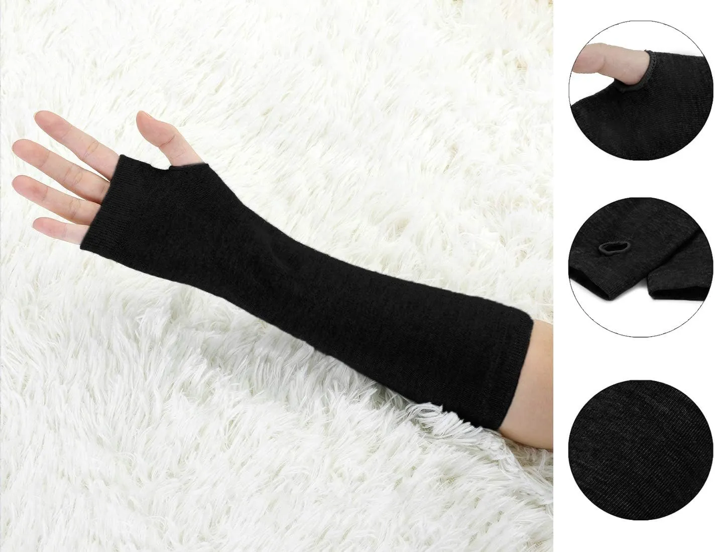 Allegra K Unisex Classic Fashion Stretch Fingerless Arm Warmers Oversleeve
