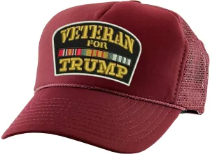 ALLNTRENDS Veterans for Trump Trucker Hat Trump 2024 Caps Adjustable Baseball Hats