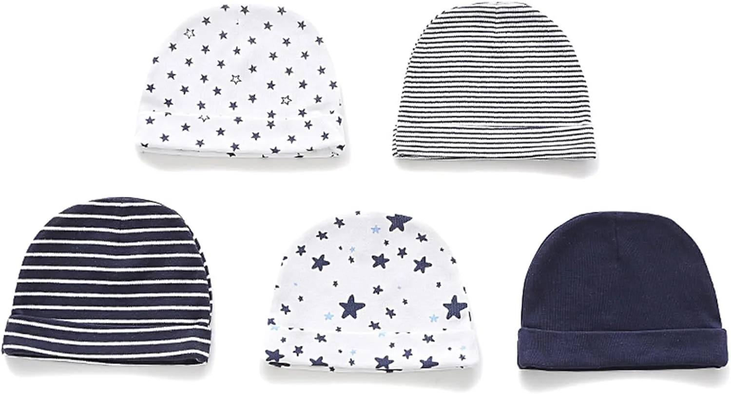 Baby Boy Girl Cotton Hat Mitten Sock Set 15 Pack Infant Essential Accessories for 0-6 Months