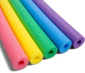Big Joe Swim Noodle 35 Pack Pool Noodles, Red, Blue, Green, Purple, Yellow Foam, 4.5 feet, 55"L x 2"W x 2"H each