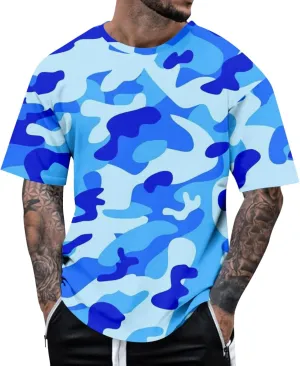 Casual Summer Camouflage Short Sleeve Shirt Plus Size Outdoor Fashion Tees Trendy Blouse T Shirt