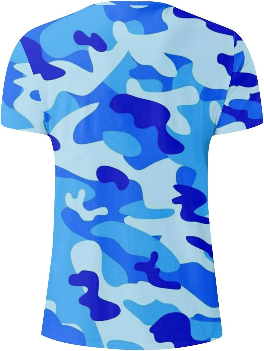 Casual Summer Camouflage Short Sleeve Shirt Plus Size Outdoor Fashion Tees Trendy Blouse T Shirt
