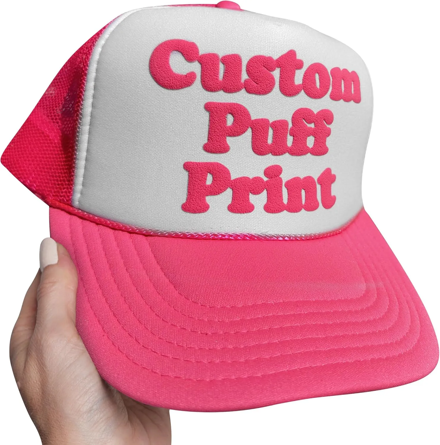 Custom Puff Print Trucker Hat Add Your Text Custom Hat for Men Women Customizable Trucker Hat with Snapback