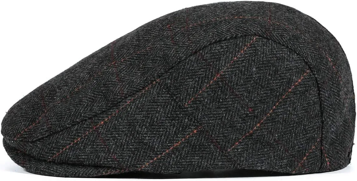 FALETO Men's Flat Ivy Gatsby Newsboy Hat Winter Spring Autumn Driving Cabbie Hunting Cap