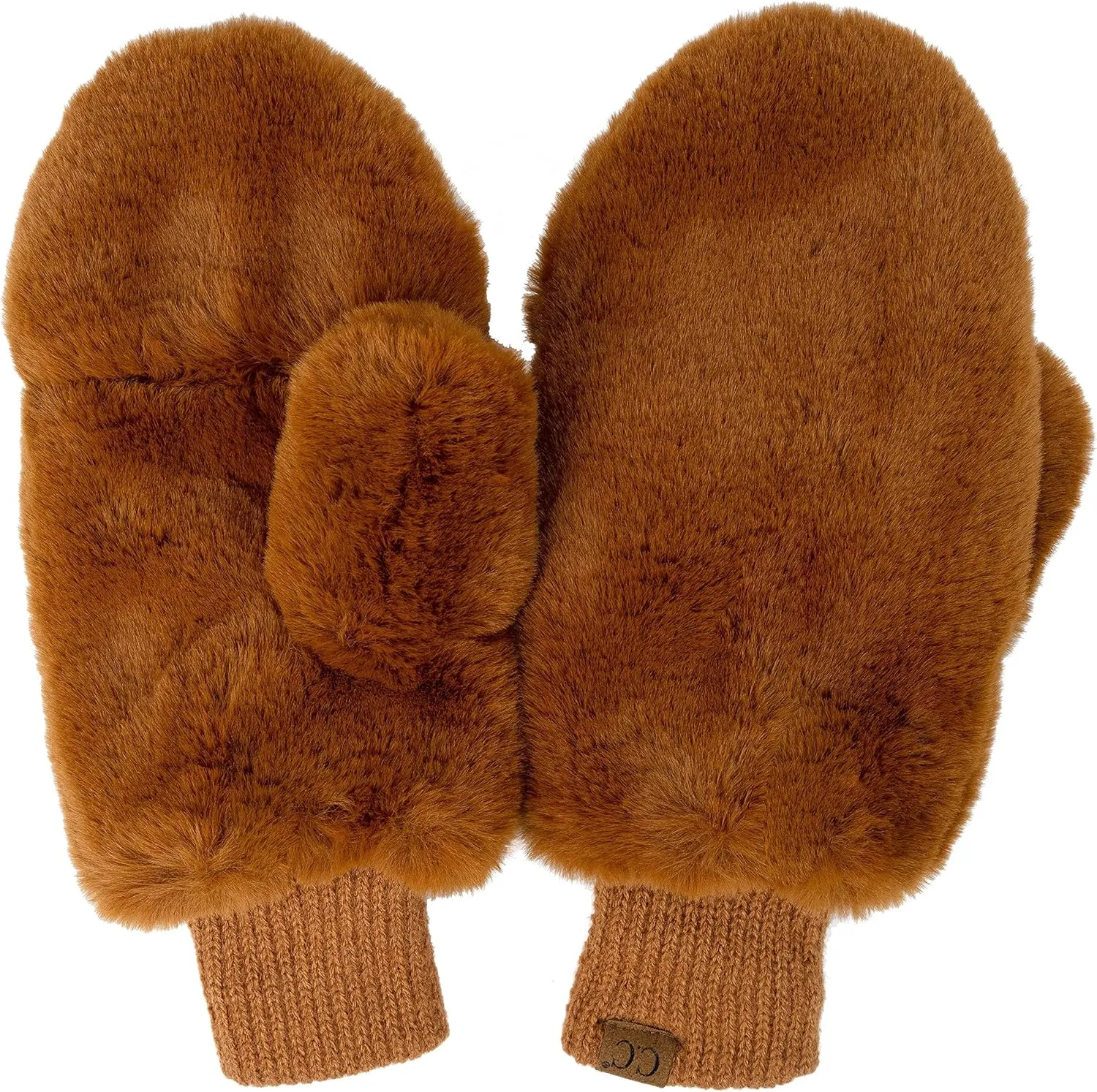 Funky Junque Faux Fur Flip Mittens Womens Warm Convertible Fingerless Gloves