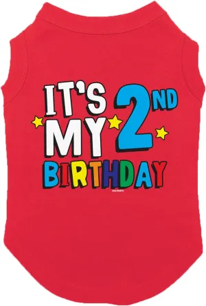 It's My 2nd Birthday - Second Dog Shirt (Red, 3X-Large)