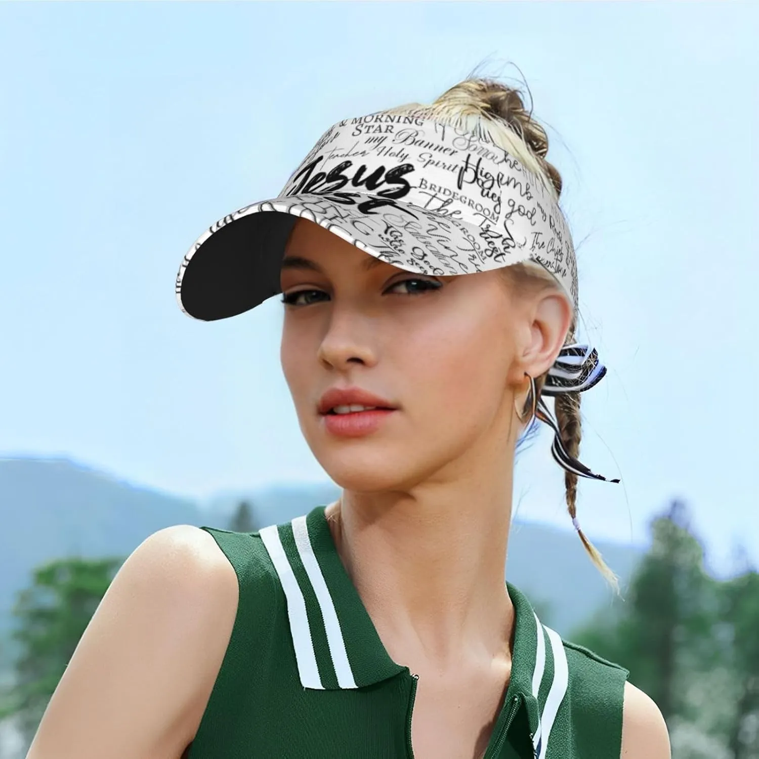Jesus Sport Sun Visor Hat Fashion Empty Top Baseball Sun Cap Golf Tennis Visor for Women Men