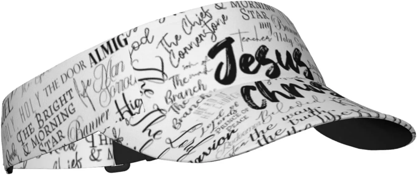 Jesus Sport Sun Visor Hat Fashion Empty Top Baseball Sun Cap Golf Tennis Visor for Women Men