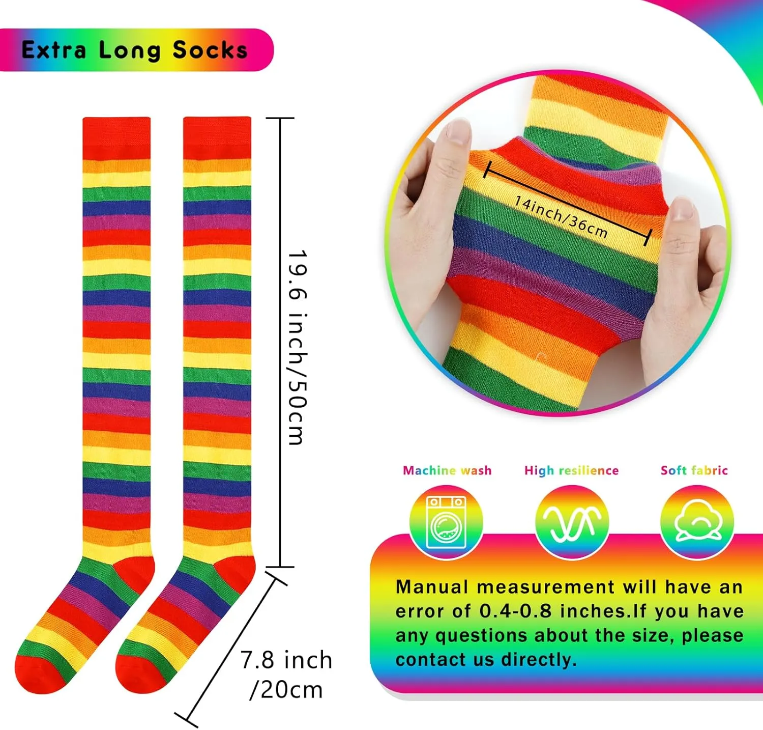 Junely Thigh High Socks for Women Over The Knee Stockings Extra Long Cosplay Costumes Accessories
