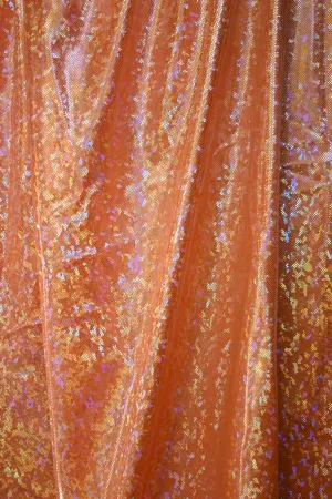 Light Orange Hologram Spandex Fabric Sample