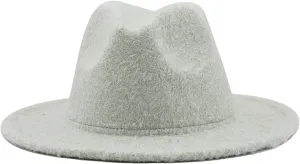 Men Wide Brim Wool Fedora Hat Classic Cowboy Hat Wedding Church Jazz Hats for Women