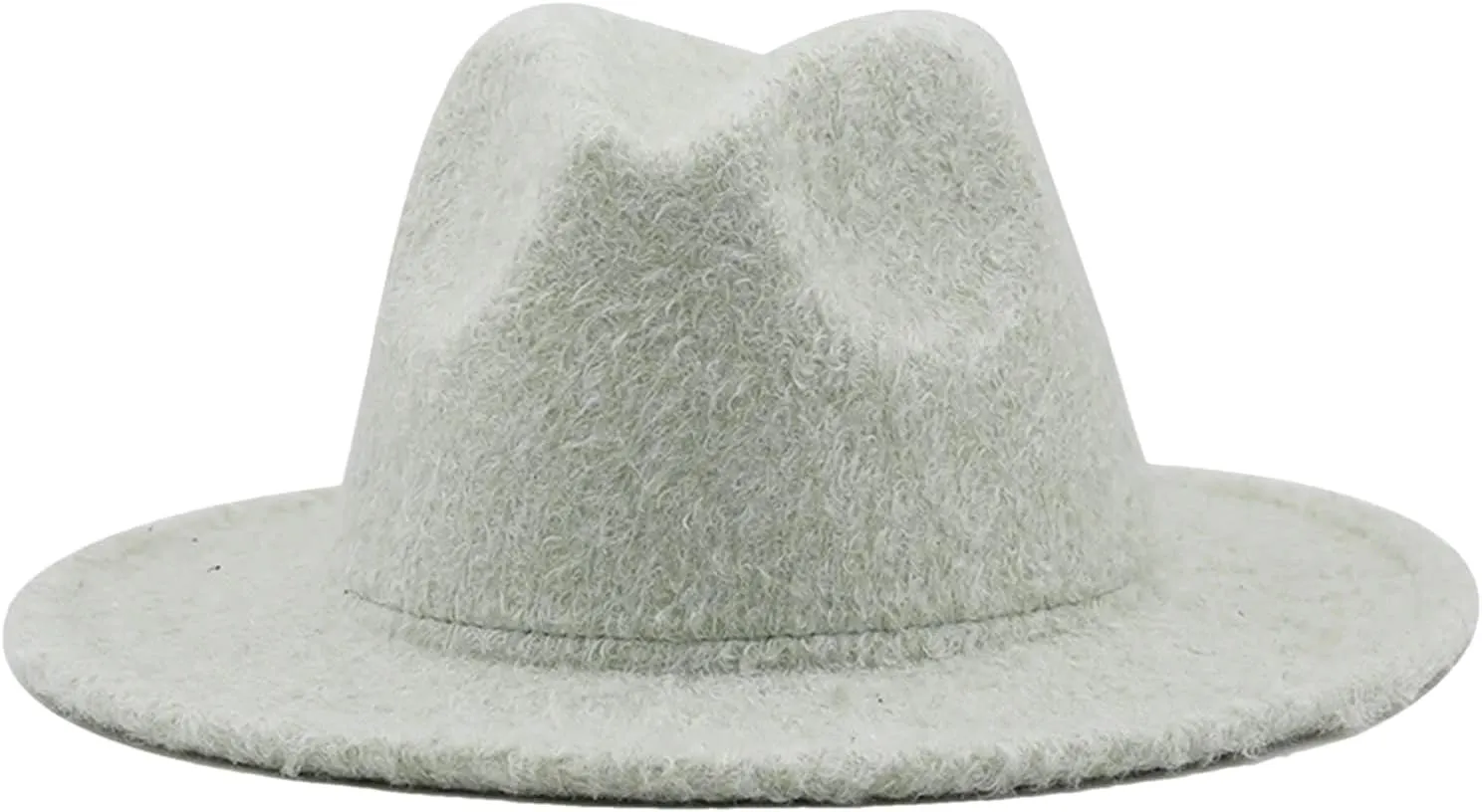 Men Wide Brim Wool Fedora Hat Classic Cowboy Hat Wedding Church Jazz Hats for Women