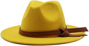 Men's Stage British Style Woolen Hat Autumn and Winter Big Felt Hat Retro Big Brim Top Hat Fengyan Cowboy Hats (Color : Rose Red, Size : Medium(56-58cm))