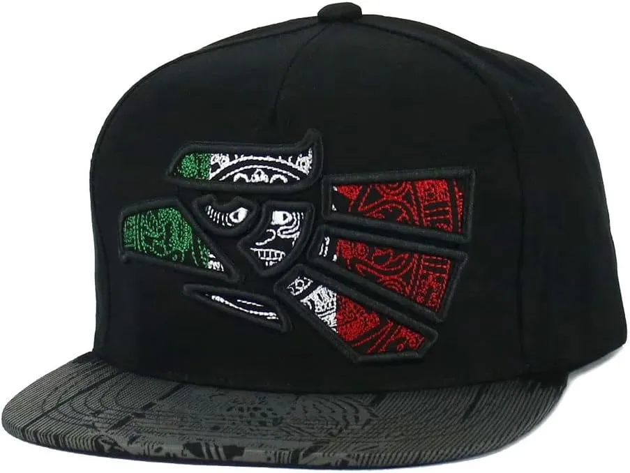 Mexico Mexican Hat Aztec Hecho En Mexico Eagle Aguila Embroidered Snapback Size Adjustable Flat Bill Baseball Cap