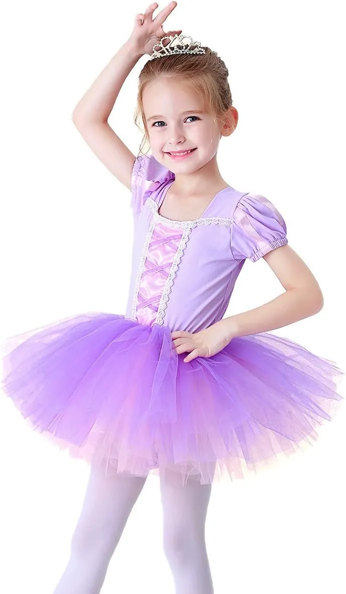 MYRISAM Princess Leotards for Girls Ballet Dance Tutu Skirted Ballerina Dress Birthday Fancy Party Halloween Costumes
