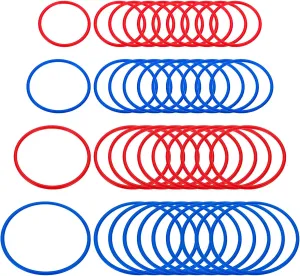 PATIKIL Plastic Toss Ring 4 Sizes, 40 Pack Sports Rings Toss Game Speed and Agility Practice Rings for Carnival Outdoor Games Supplies Bean Bags Throwing, Red/Blue