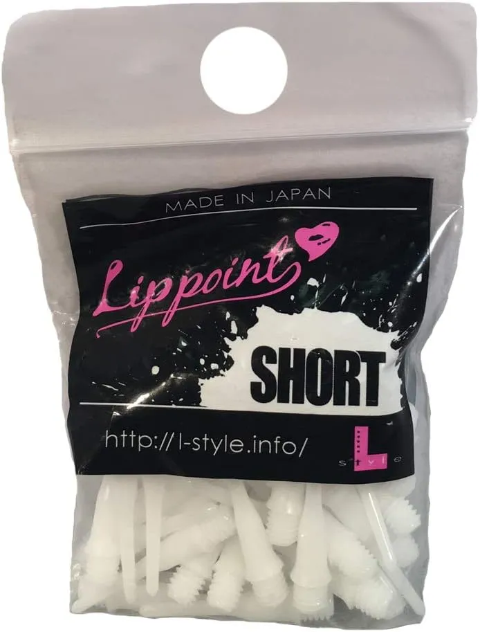 Short Lippoint Dart Tips  Snow | 2BA Soft Tip Points  1 Pack (30 Tips)