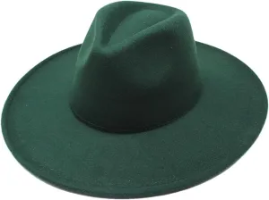 Solid Classic Wide Brim Fedoras Cap Men Women Winter Panama Church Jazz Hat Sombrero Cap