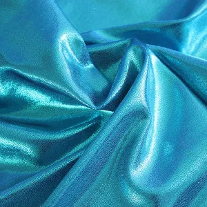 Spandex Metallic Solid Aqua