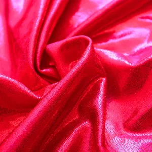 Spandex Metallic Solid Red