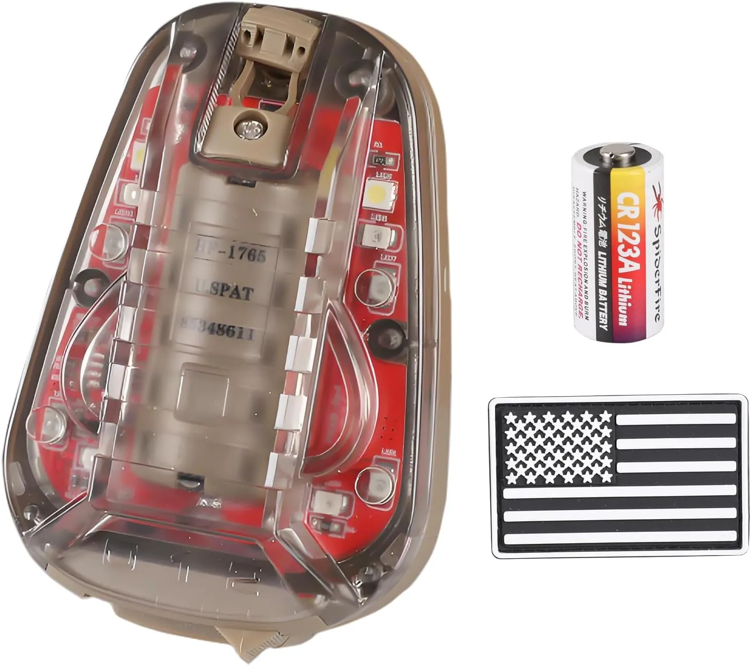Tactical Helmet Light,4 Modes Visible LED IR Constant-on/Strobe,Waterproof Ladybird Lamp Survival Signal Light for Outdoor Sports Survival Signal Light,1*CR123A Battery Included.