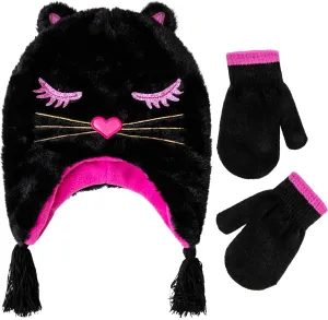 Toddler Winter Hat and Gloves Set for Ages 4-7 or Boys & Girls Winter Hat & Toddler Mittens Ages 2-4