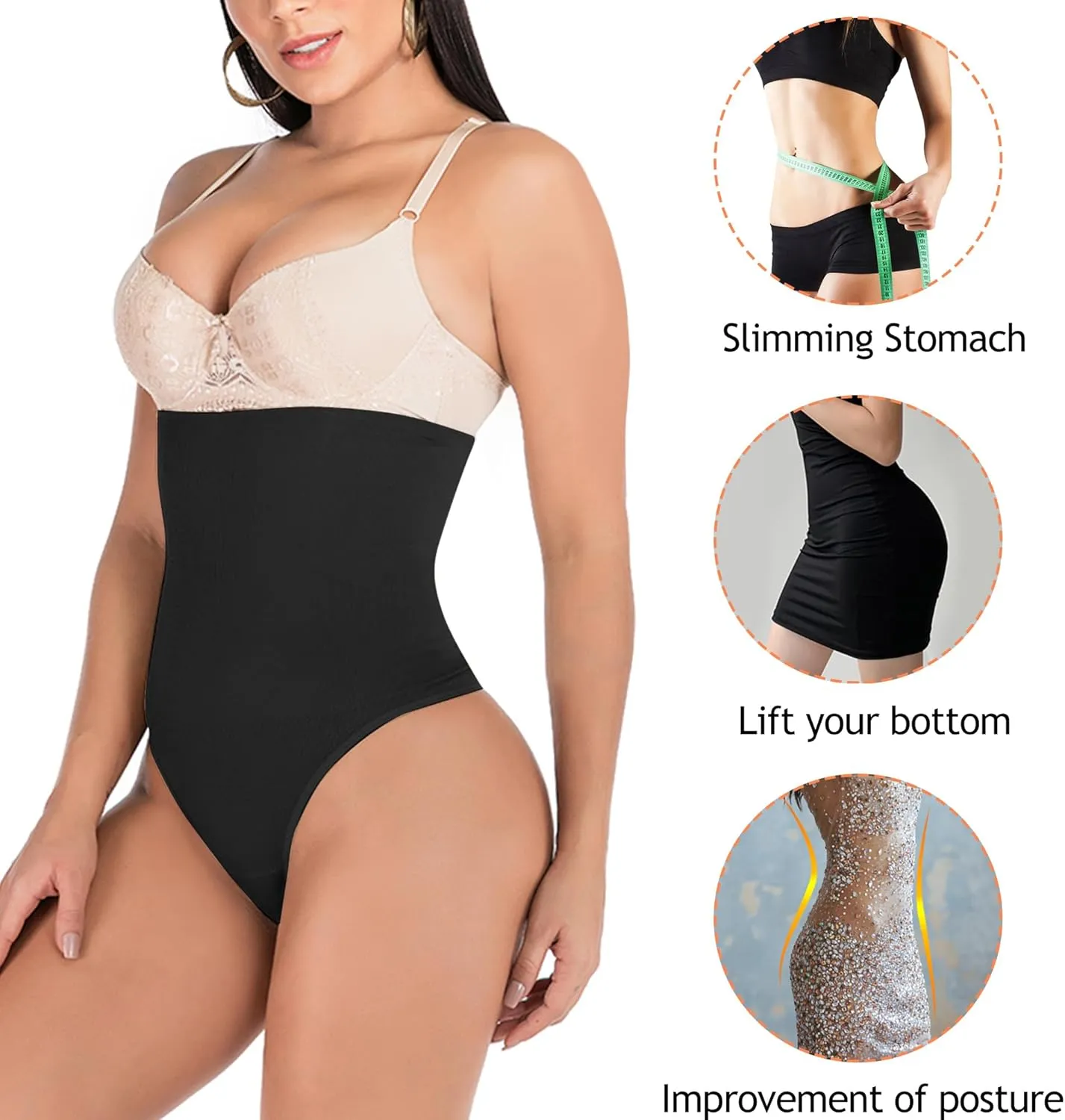 Tummy Control Thong Shapewear for Women 328 Waist Cincher Girdle Slimmer Sexy Thong Panty Shapewear