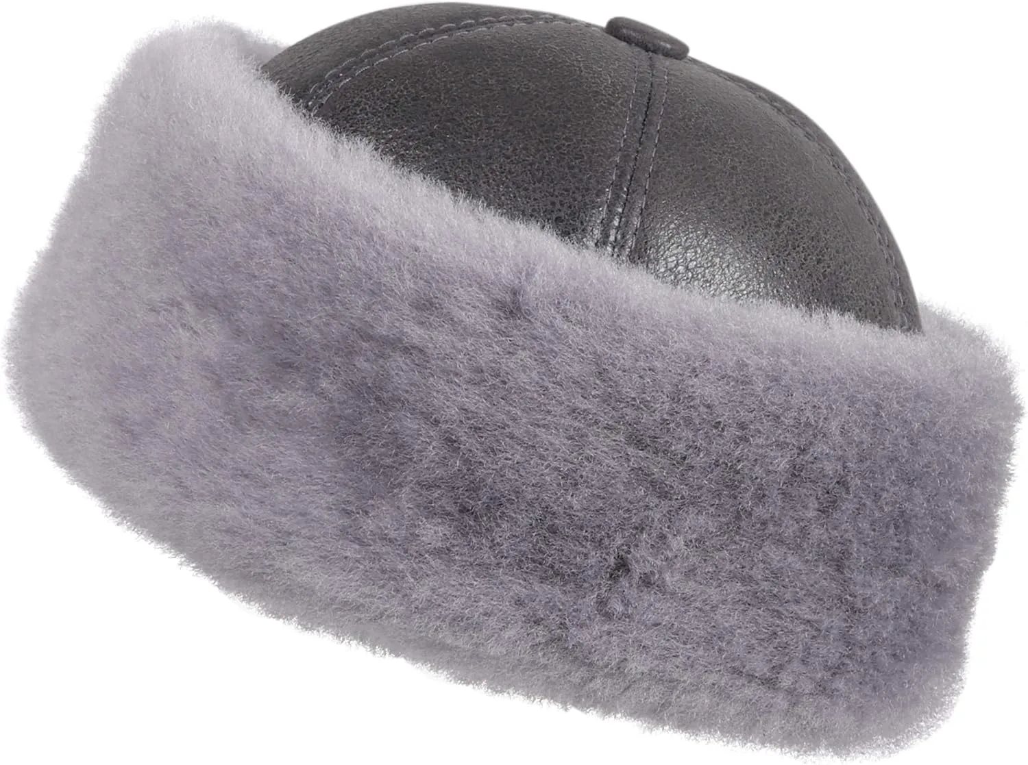 Unisex Shearling Sheepskin Winter Fur Beanie Hat
