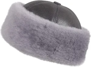 Unisex Shearling Sheepskin Winter Fur Beanie Hat