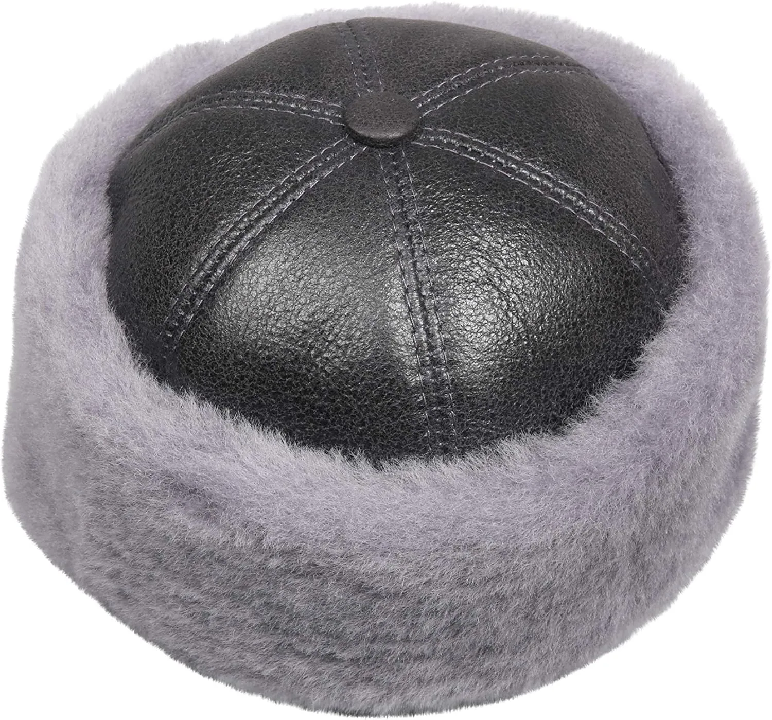 Unisex Shearling Sheepskin Winter Fur Beanie Hat