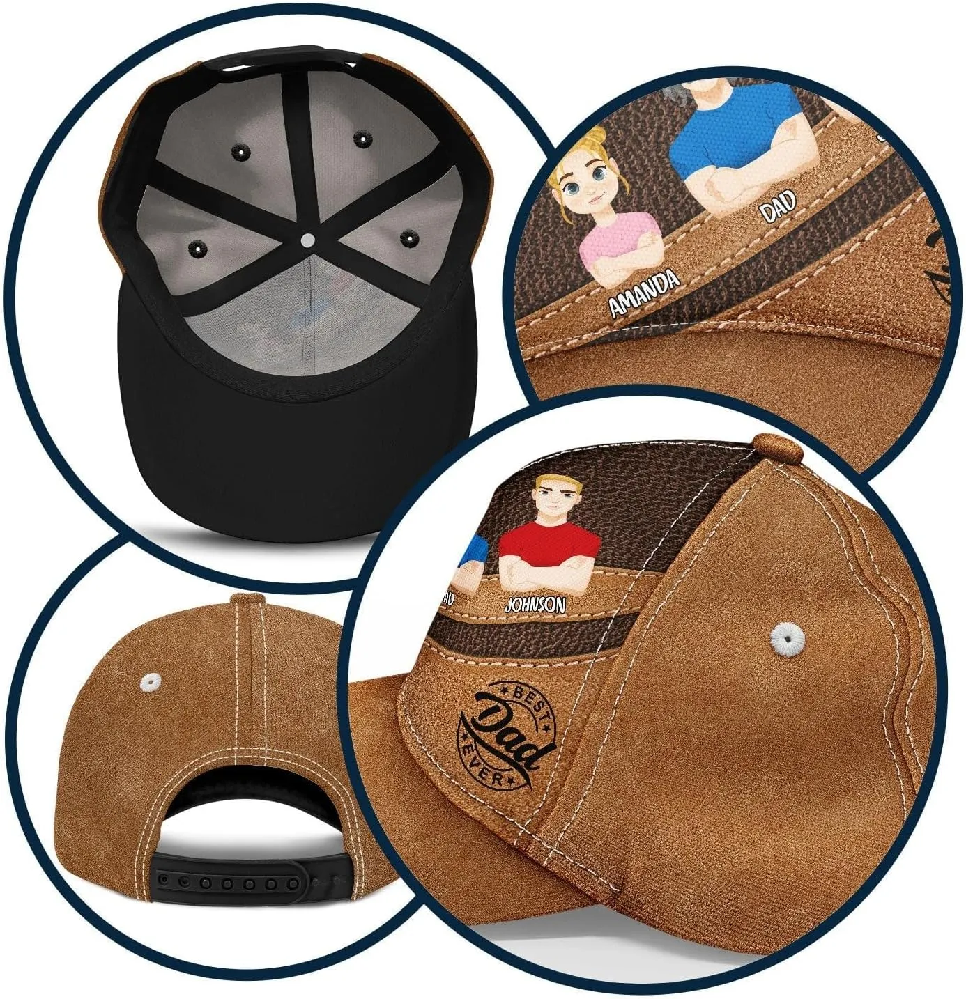 WANDER PRINTS Custom for Grandpa Dad - Personalized Classic Cap