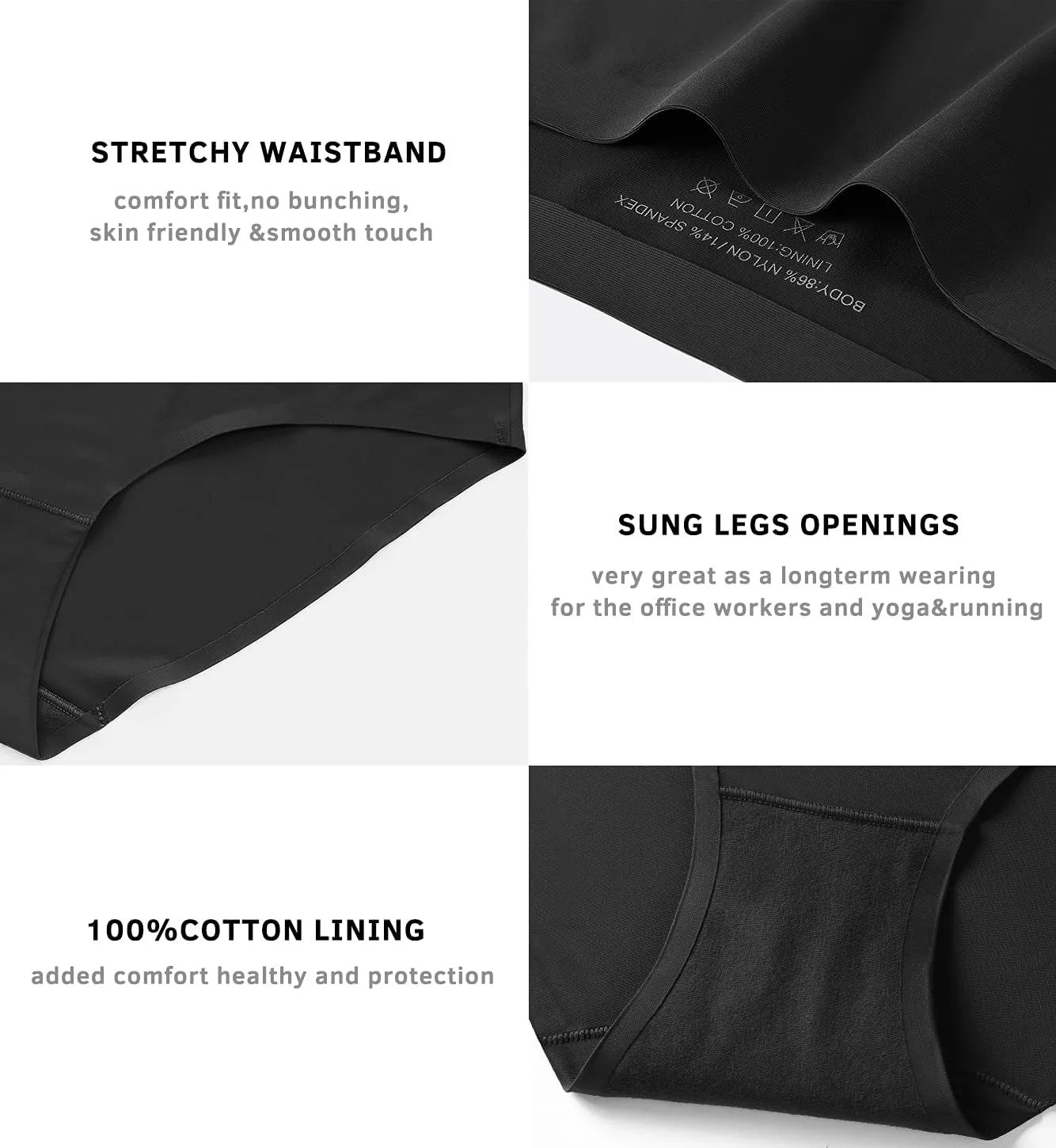 Wealurre Seamless Underwear Invisible Bikini No Show Nylon Spandex Women Panties