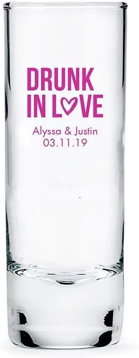 WEDDINGSTAR Personalized 2.5oz Tall Shot Glass Customizable Full Color Print - 120 pack