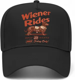 Weiner Dog Rides Vintage Trucker Hat | Premium Snapback Hat for Men & Women