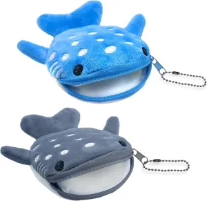 Whale Shark Coin Purse Keychain,Cute Plush Change Purse with Zipper Keychain,Kawaii Handmade Coin Pouches for Women