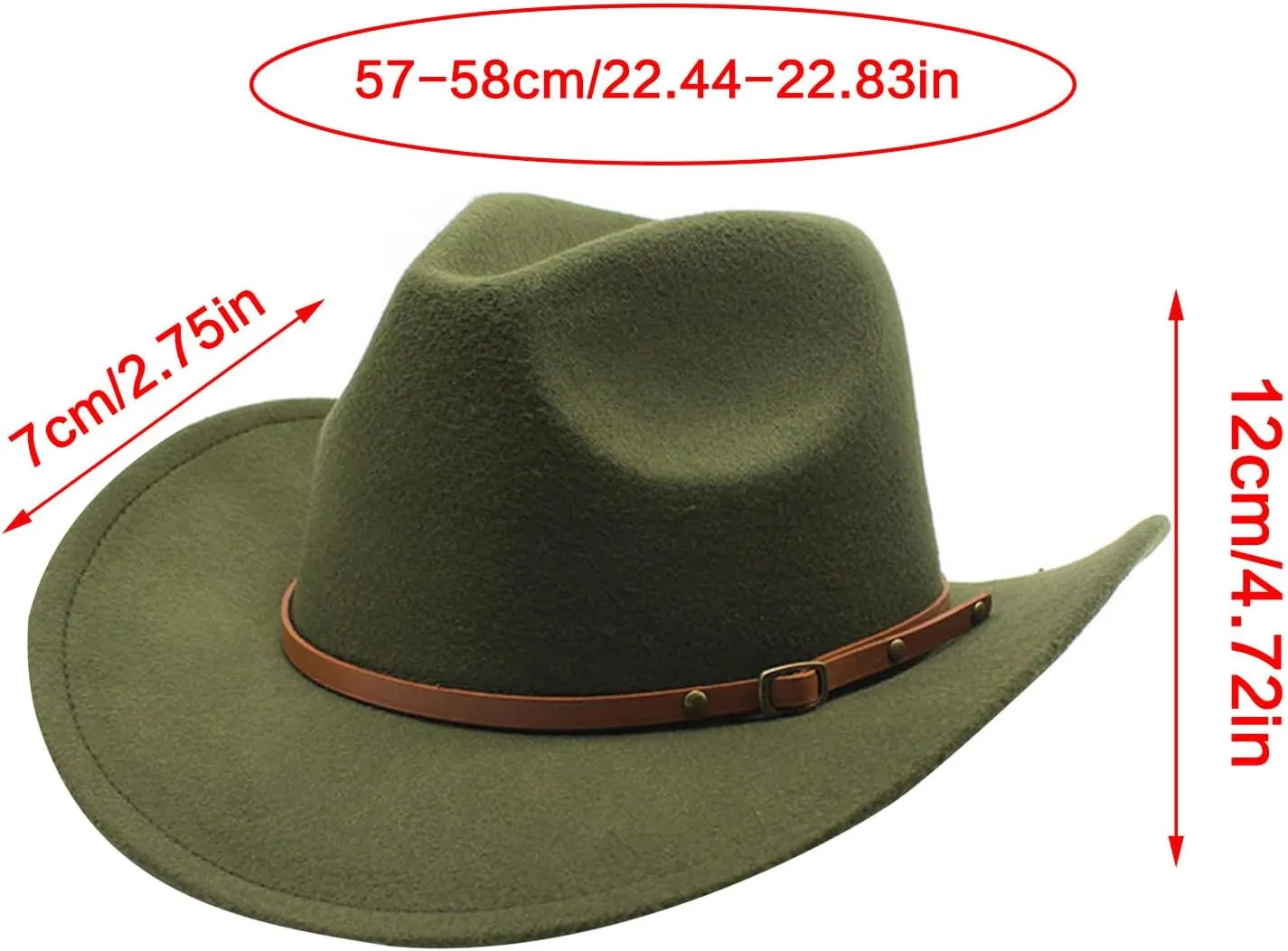 Woolen Felt Hat for Adult with Buckle Belt Fashion Carnivals Party Costume Women Men Halloween Party Supply